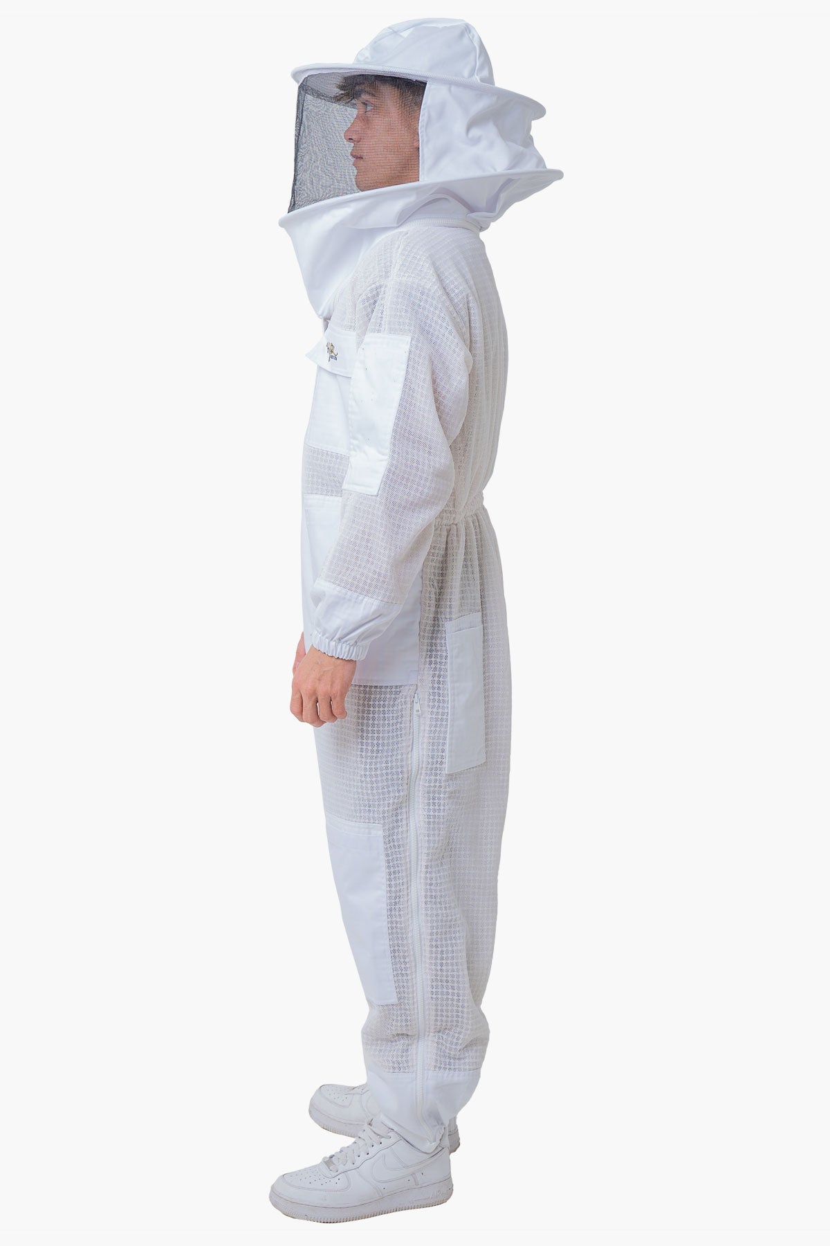 3 Layer Super Cool Mesh Beekeeping Suit With Fencing Veil & Round Brim Hat - Premium Adult Suits