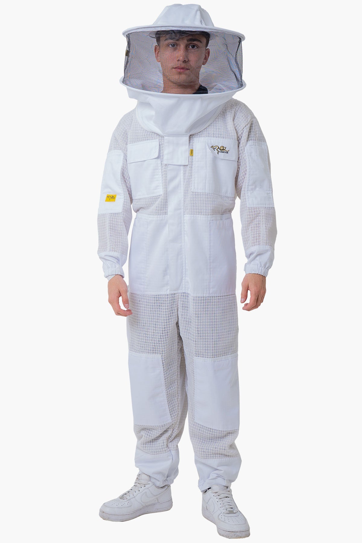 3 Layer Super Cool Mesh Beekeeping Suit With Fencing Veil & Round Brim Hat - Premium Adult Suits