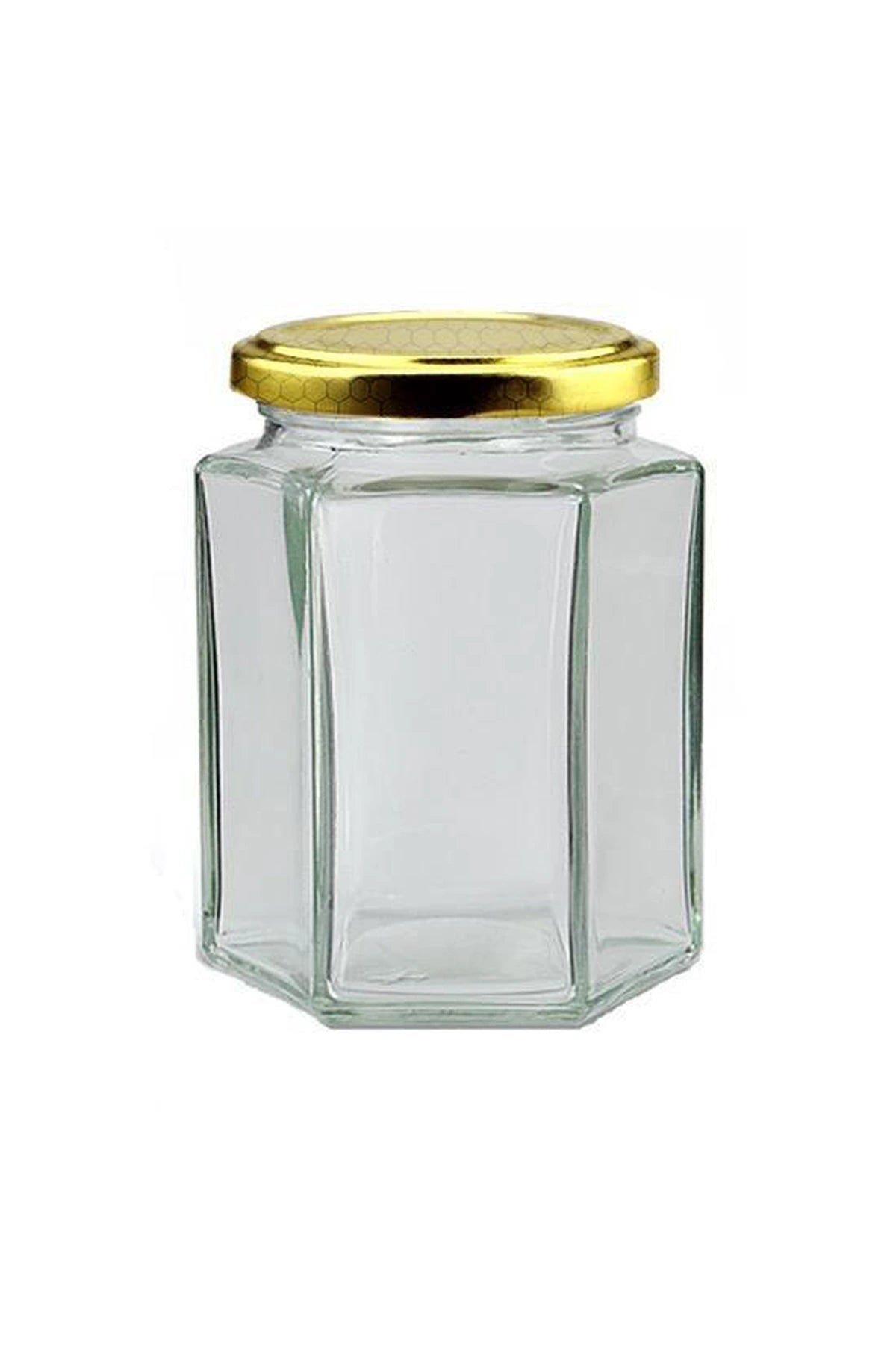 Buy High Quality 300 ml Hexagonal Glass Jar honey Container
