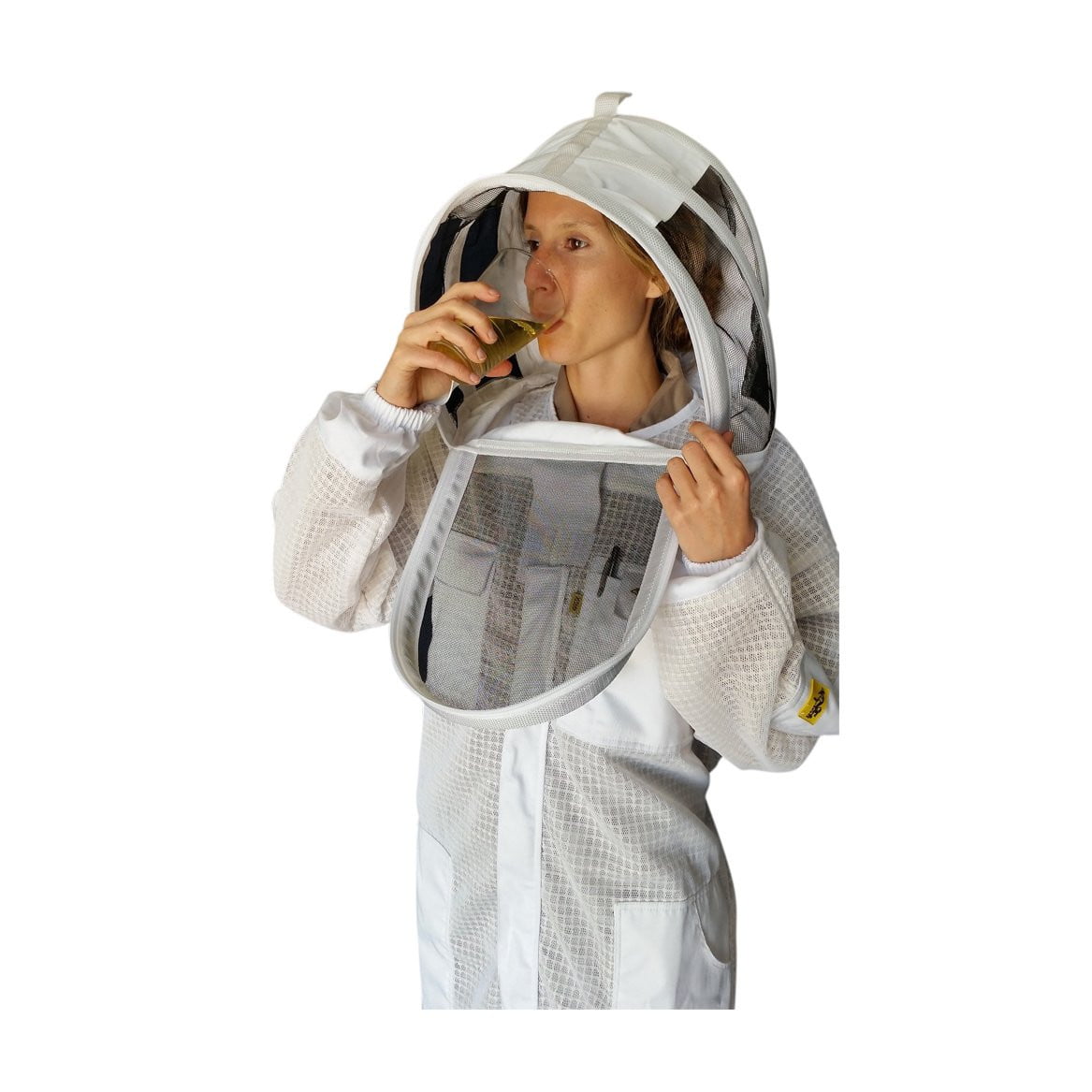 Beekeeping Suit With Fencing Veil - Women Wear Left Side