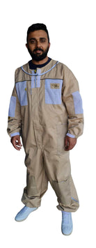 Brown OZ ARMOUR colored ventilated beekeeping suit front view