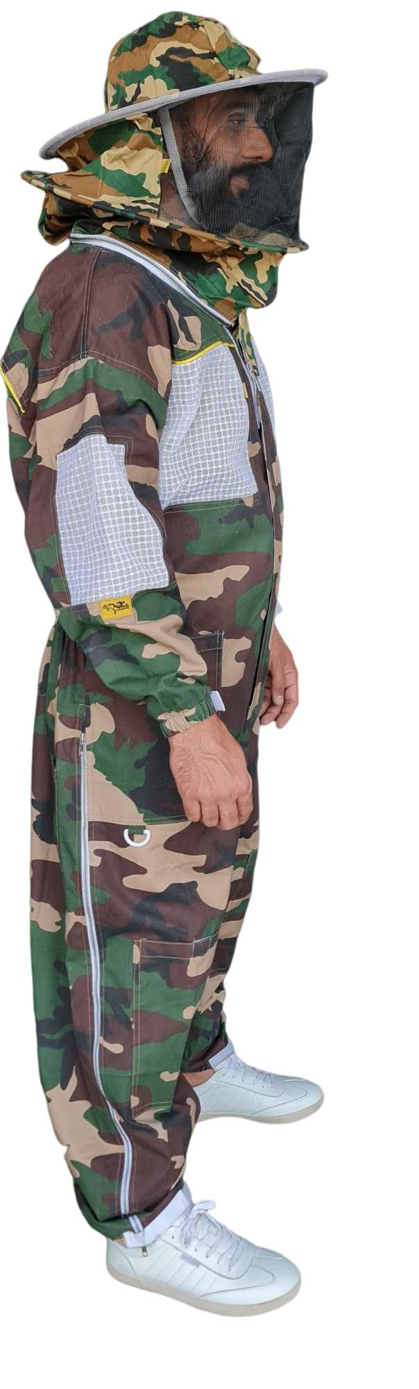 Camouflage OZ ARMOUR ventilated beekeeping suit side view