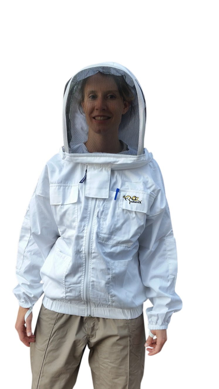 Beekeeping Jacket With Fencing and Round Hat Veils - Front Side