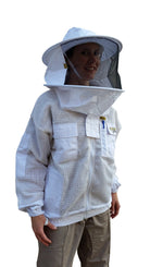 3 Layer Mesh Ventilated Beekeeping Jacket With Fencing Veil & Round Hat