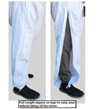 Leg and ankle detail of OZ ARMOUR blue beekeeping suit