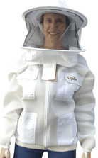 Double Layer Mesh Beekeeping Jacket With Fencing Veil & Round Hat - Close Up