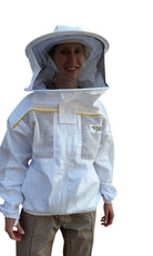 Poly Cotton Semi Ventilated Beekeeping Jacket With Round Hat Veil