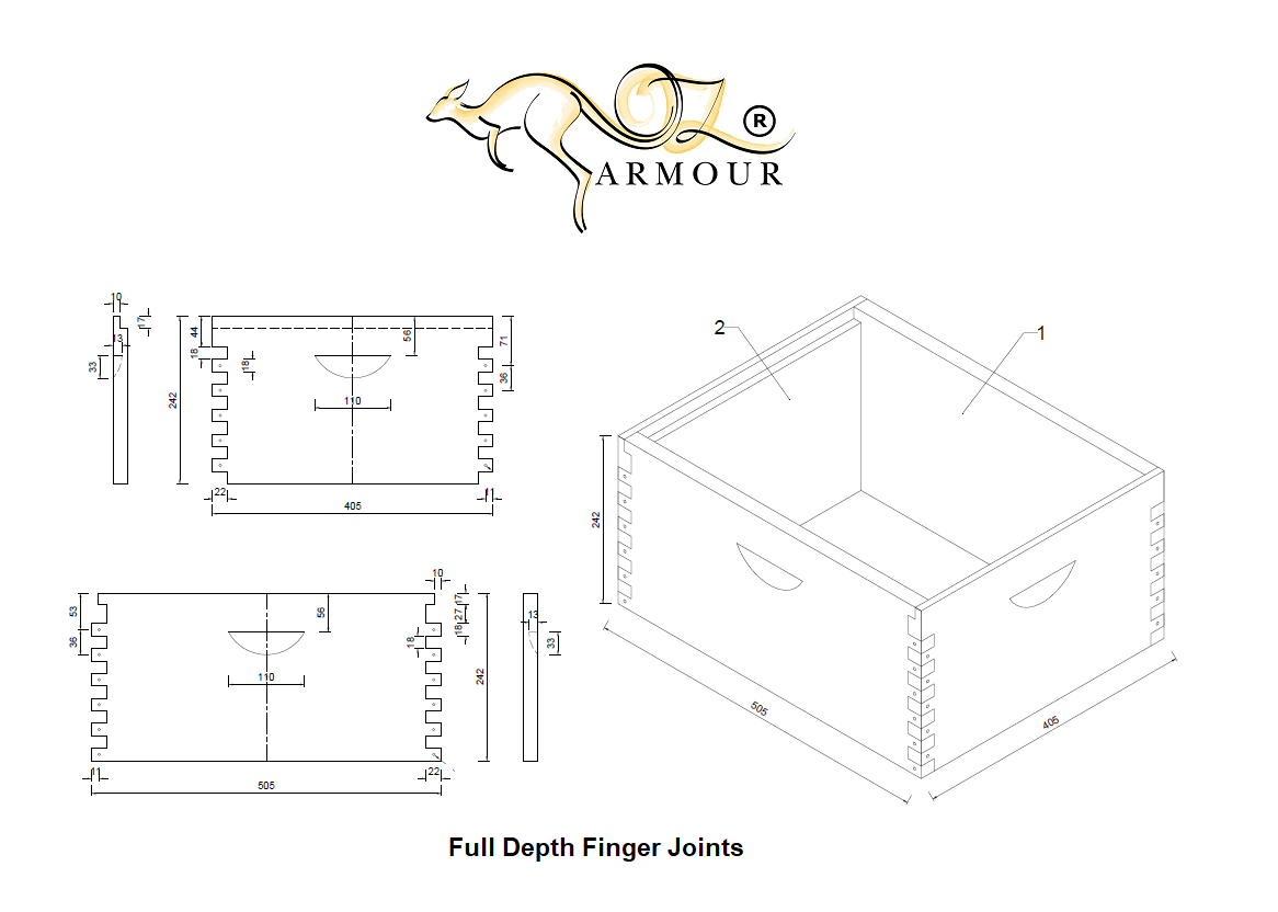 OZARMOUR Beehive box drawing