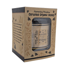Side angle view of organic honey gift box packaging