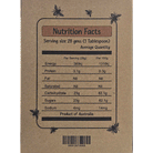 Nutrition facts panel on organic honey packaging