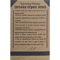Back panel of organic honey packaging showing product information