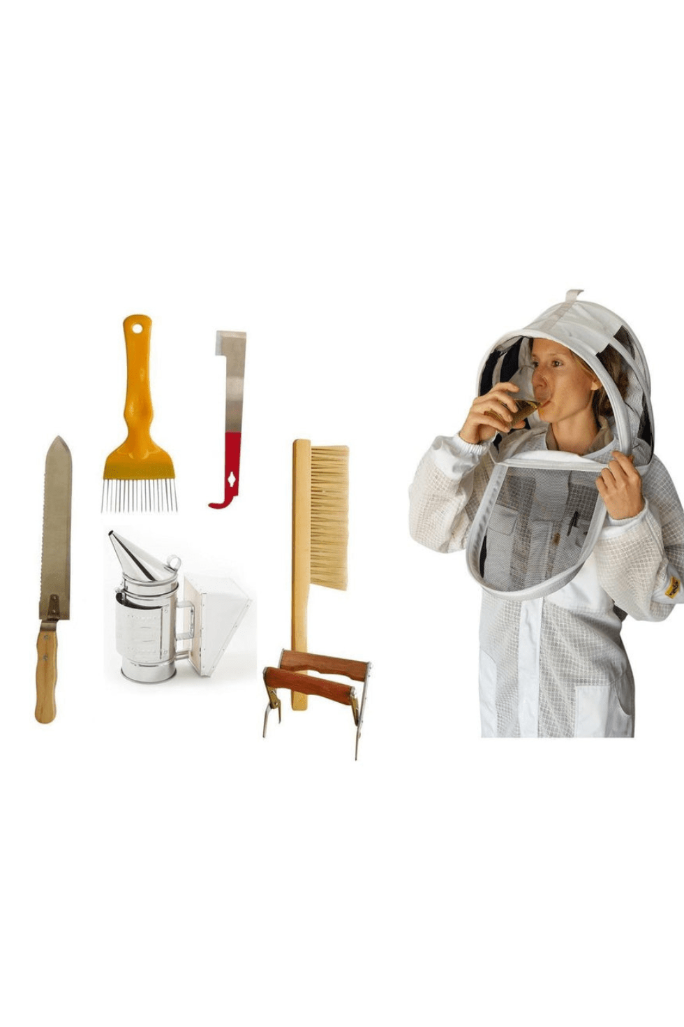Beekeeping Starter Kit 4 With OZ ARMOUR Three Layer Mesh Beekeeping Suit - Starter Kits