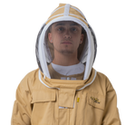 Khaki Poly Cotton Beekeeping Suit Man Close Up