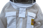 Close-up of OZ APIARIST beekeeping suit collar and zipper