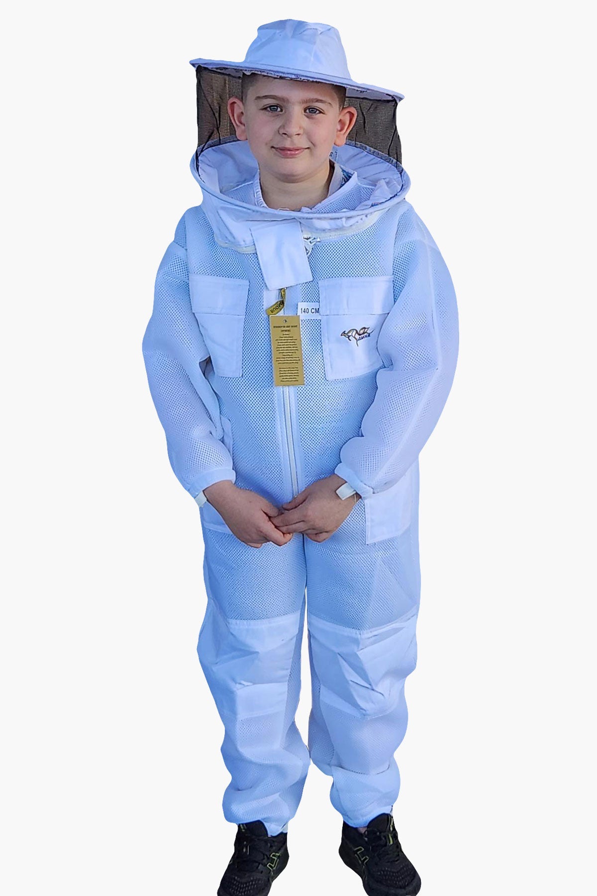 Double Layer Ventilated Children's Beekeeping Suits with Round Brim Hat - Suits