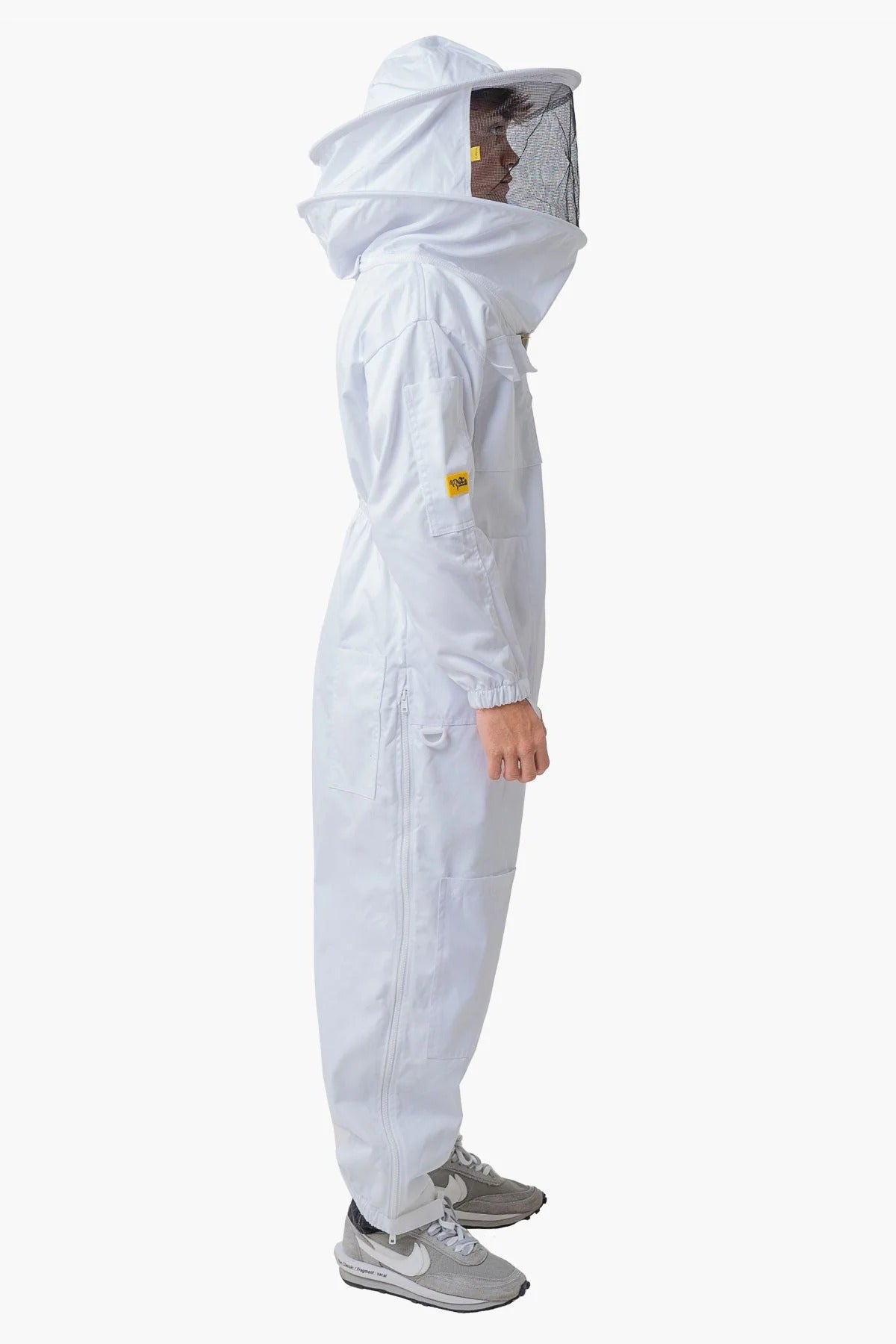 Poly-Cotton Beekeeping Suit with Fencing Veil, Round Hat Veil - Right Side