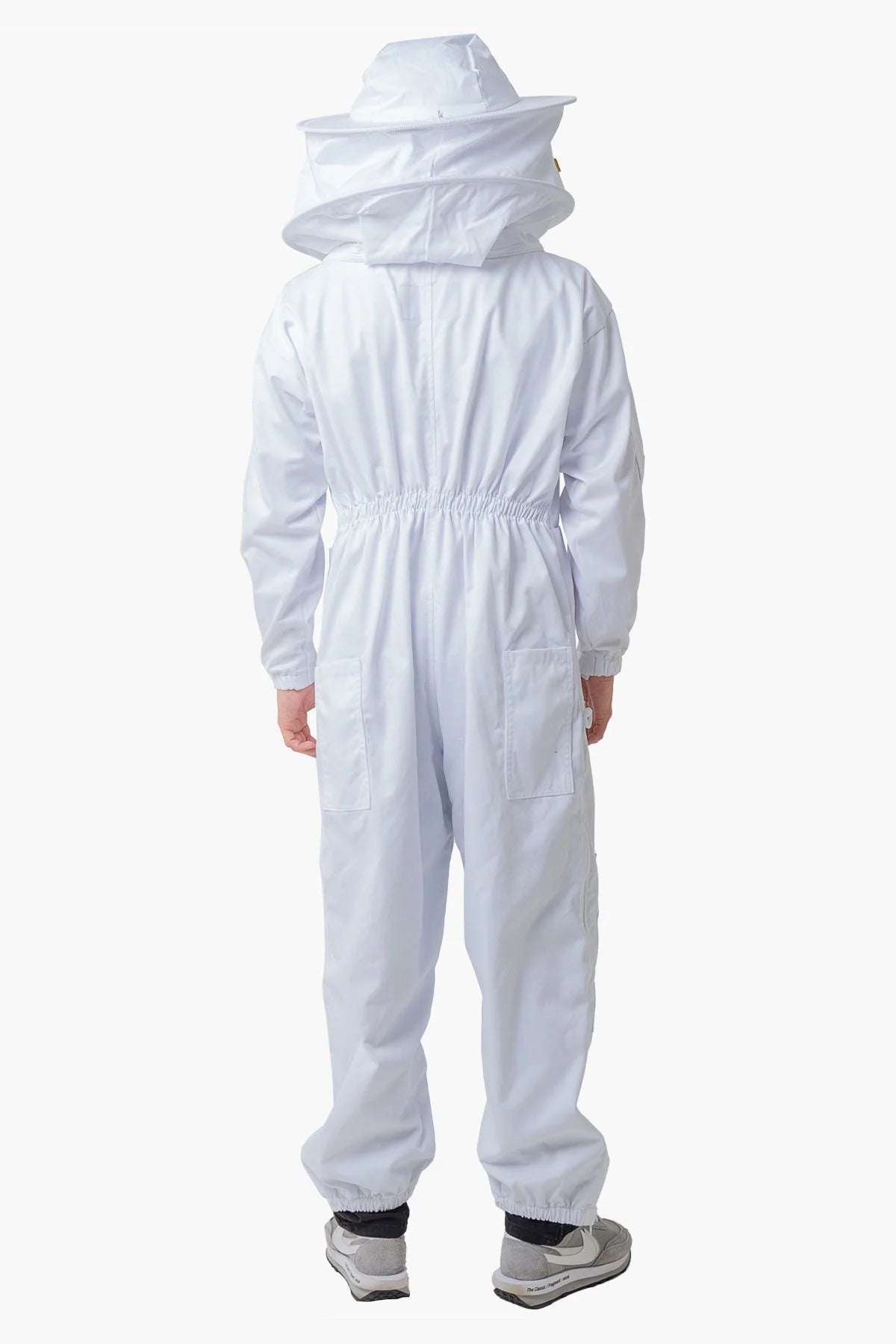 Poly-Cotton Beekeeping Suit with Fencing Veil, Round Hat Veil  Black Side