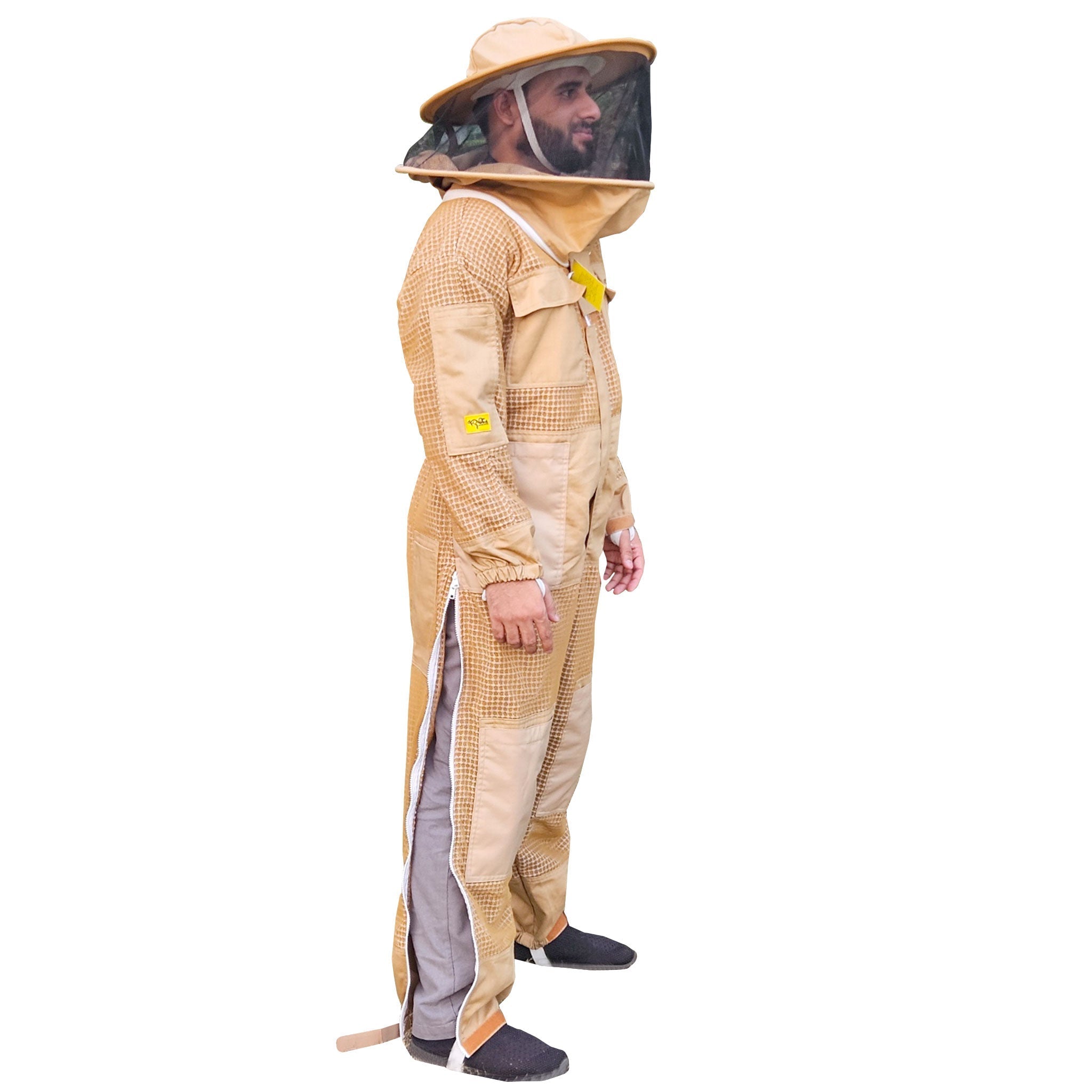 OZ ARMOUR 3 LAYER MESH VENTILATED BEEKEEPING SUIT WITH ROUND HAT