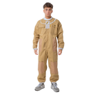 Protective beekeeping suit with round hat in khaki poly cotton