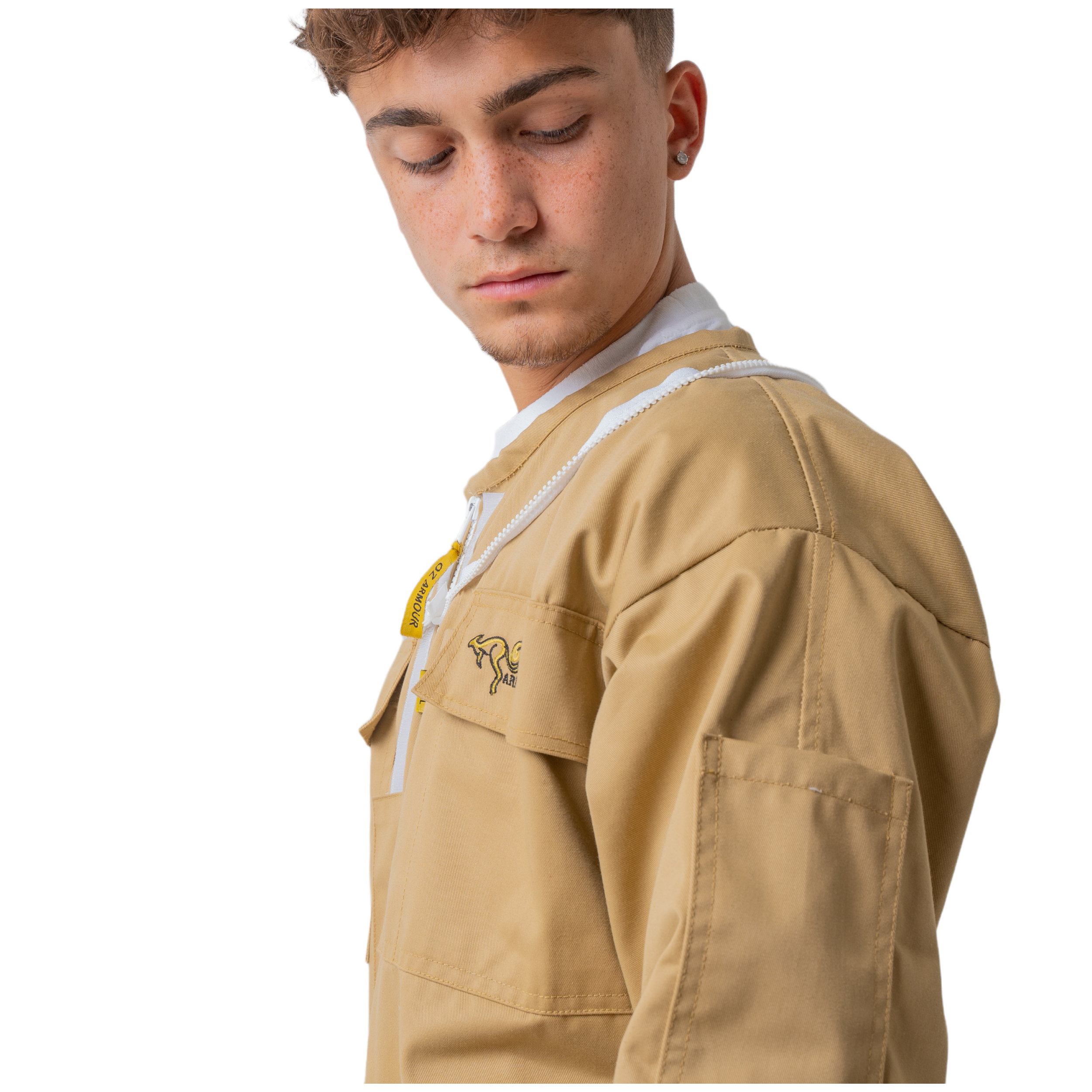 Khaki Poly Cotton Beekeeping Suit Side View