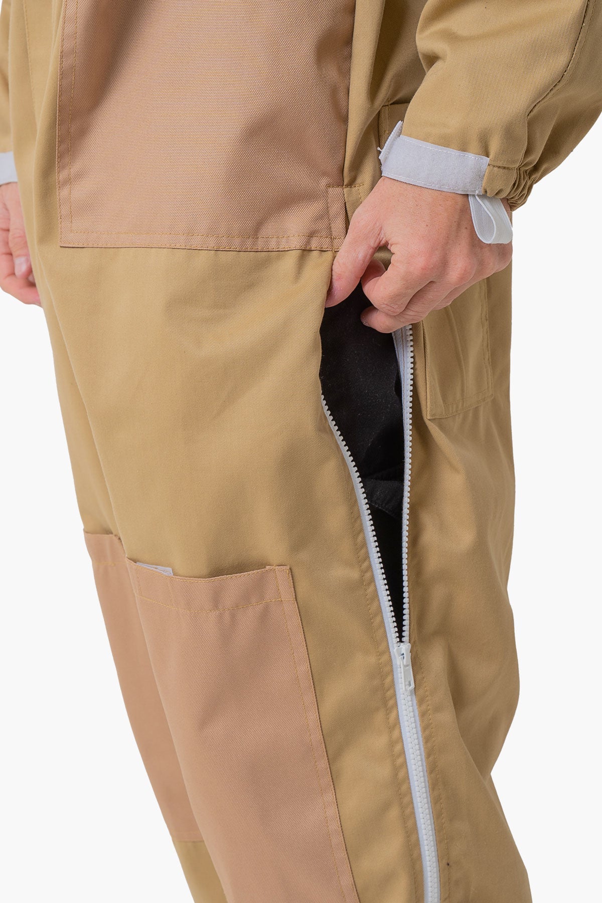 Khaki Poly Cotton Beekeeping Suit With Fencing Veil & Round Brim Hat - Premium Adult Suits