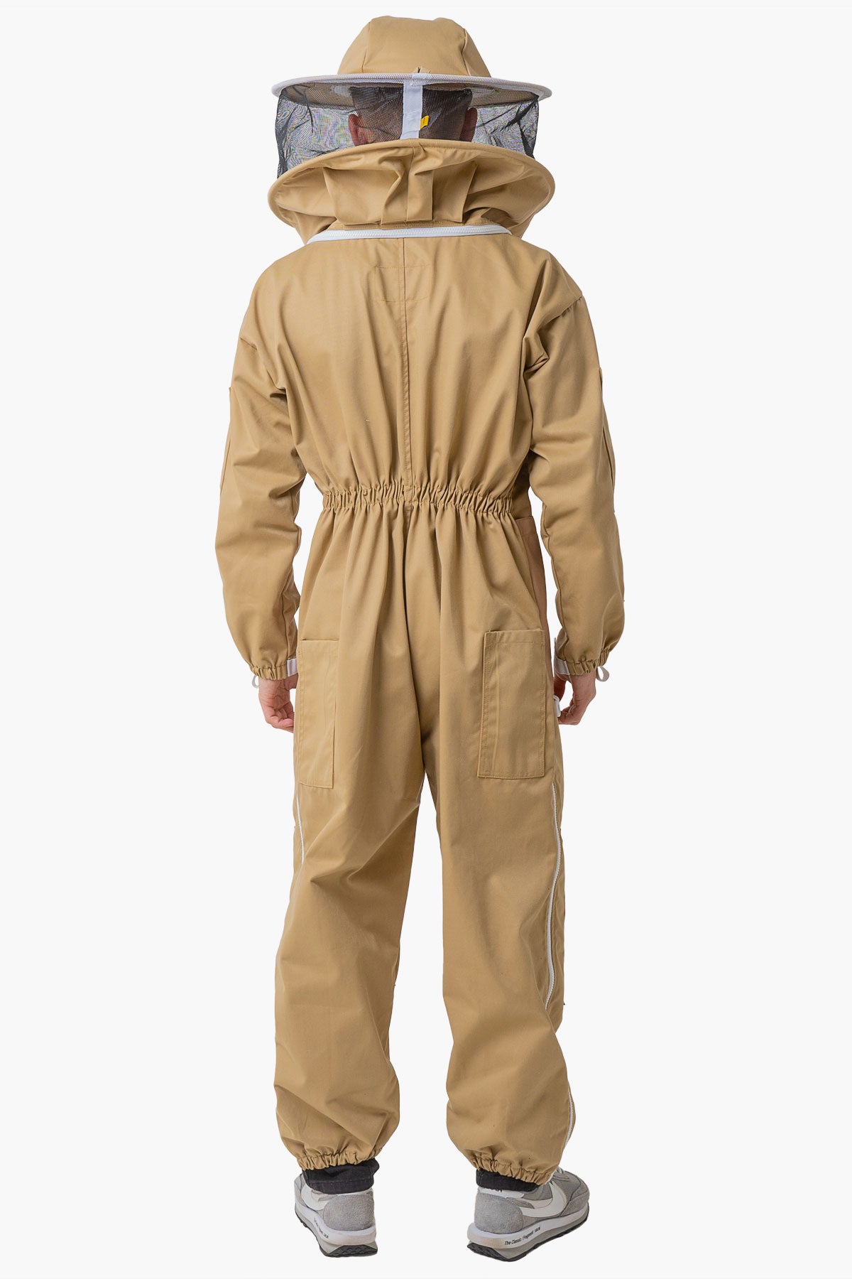 Khaki Poly Cotton Beekeeping Suit With Fencing Veil & Round Brim Hat - Premium Adult Suits