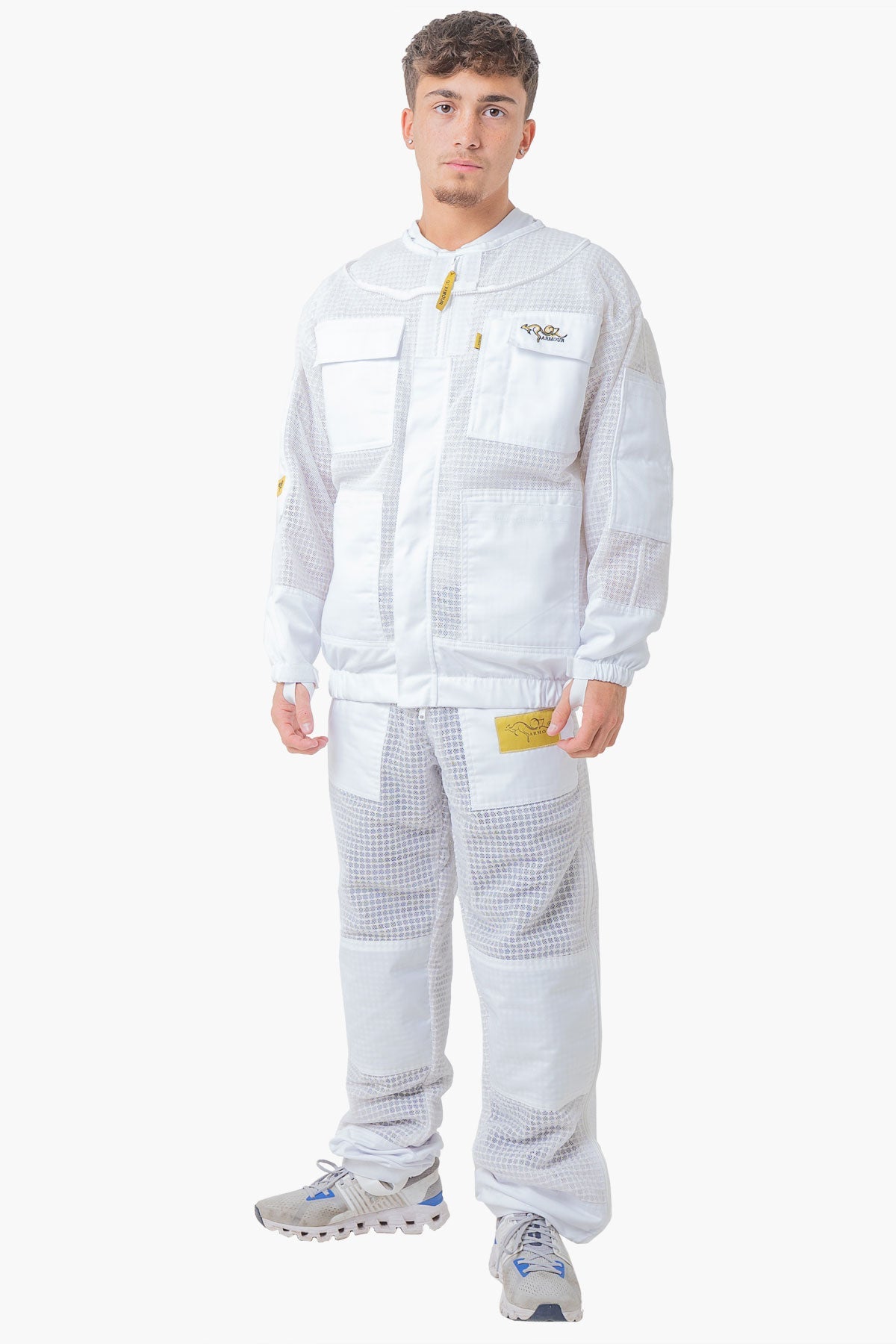 OZ ARMOUR 3 Layer Super Cool Mesh Ventilated Beekeeping Jacket With Fencing Veil - Premium Adult Suits and Jackets