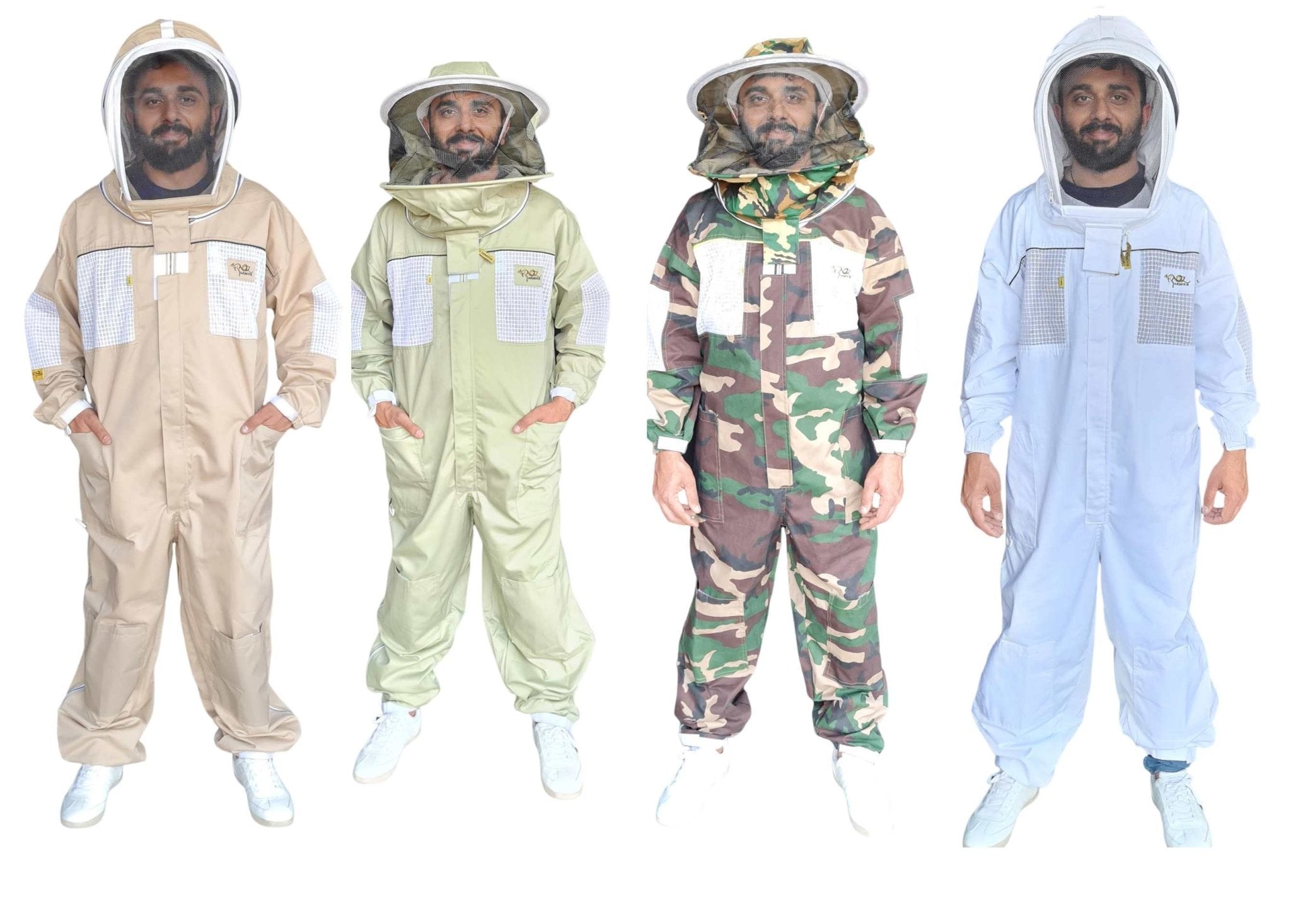 OZ ARMOUR Coloured Ventilated Beekeeping Suit With Two Veils Round Hat & Fencing - Premium Adult Suits and Jackets