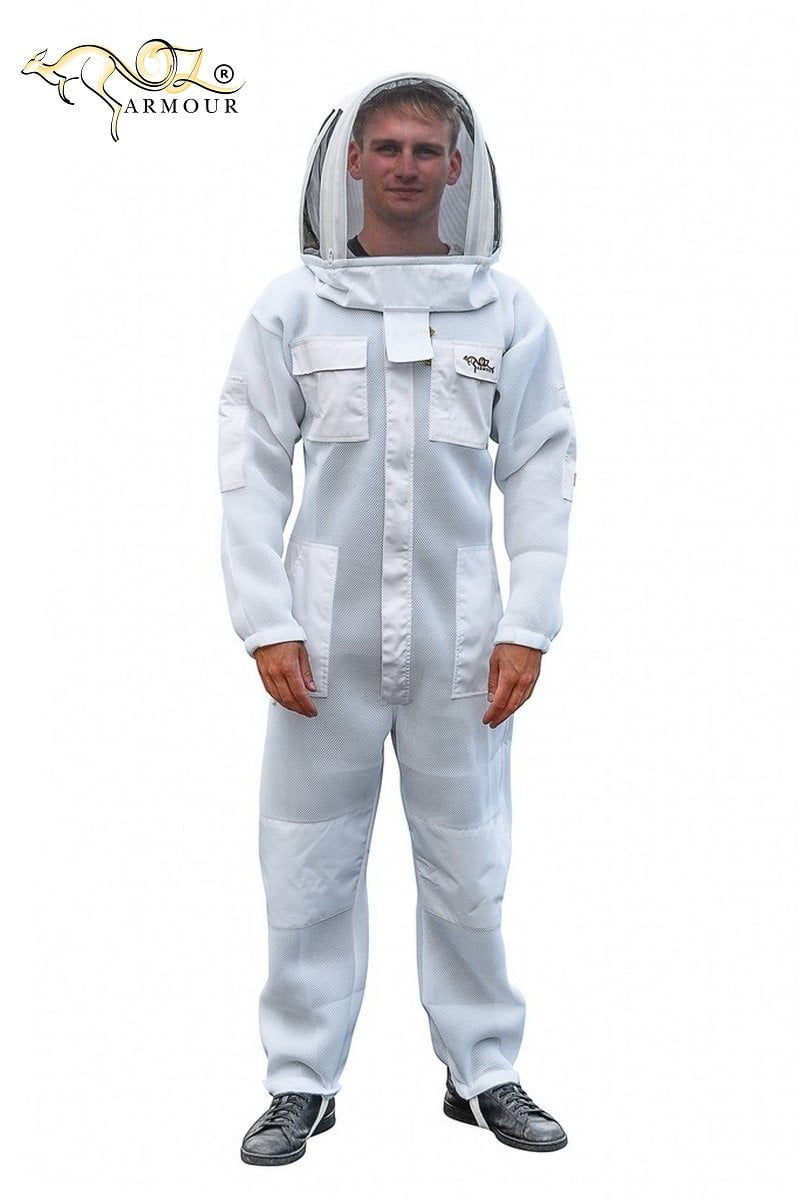 OZ ARMOUR Double Layer Air Mesh ventilated Beekeeping Suit with Fencing Veil - Beekeeper Costume Kit - Premium Adult Suits and Jackets