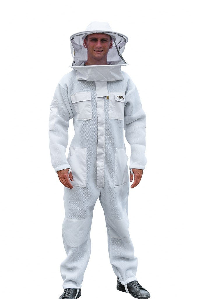Oz Armour Double Layer Air Mesh ventilated Beekeeping Suit with Round Brim Hat - Beekeeper Costume Kit - Premium Adult Suits and Jackets
