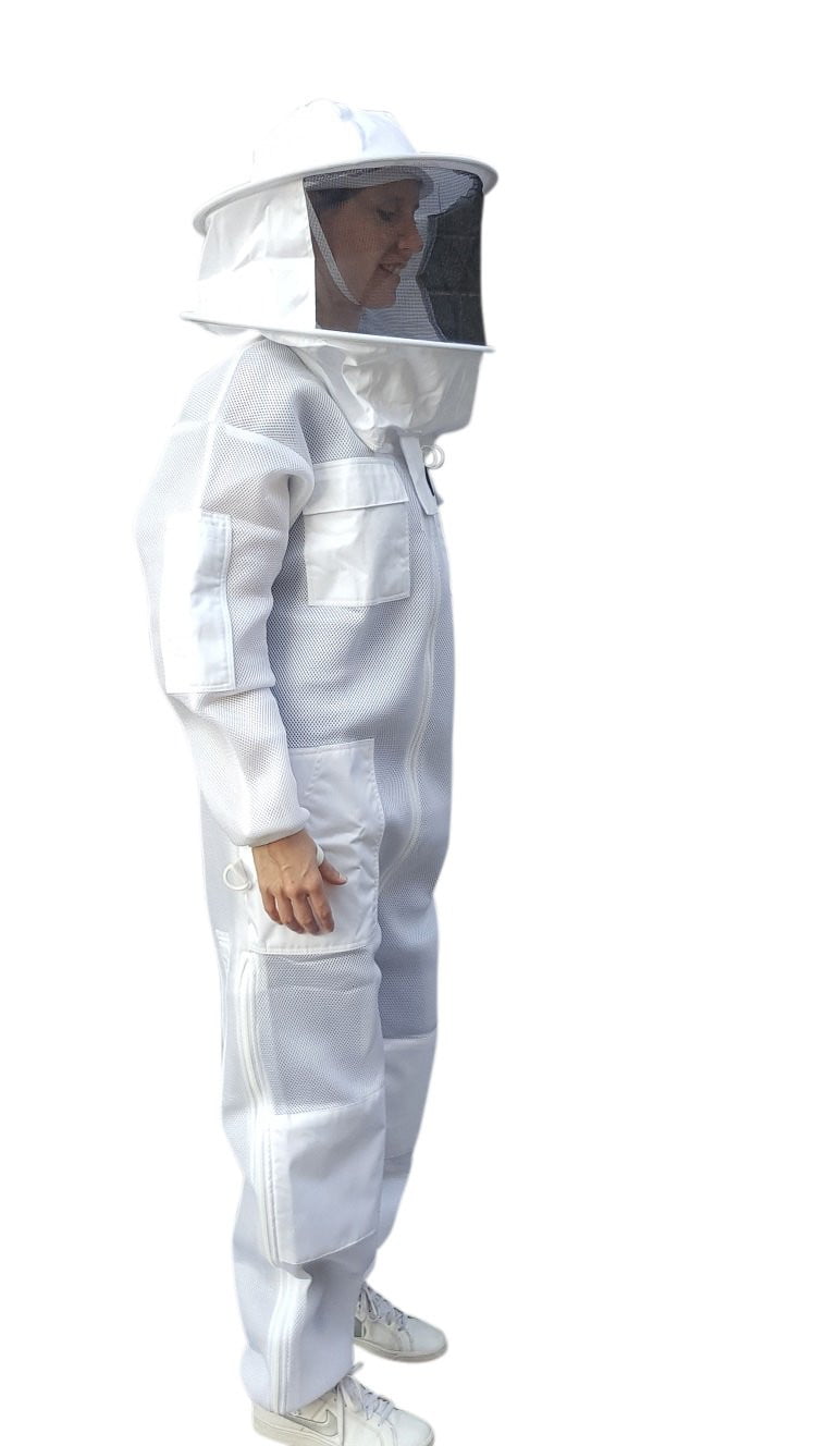 Oz Armour Double Layer Air Mesh ventilated Beekeeping Suit with Round Brim Hat - Beekeeper Costume Kit - Premium Adult Suits and Jackets