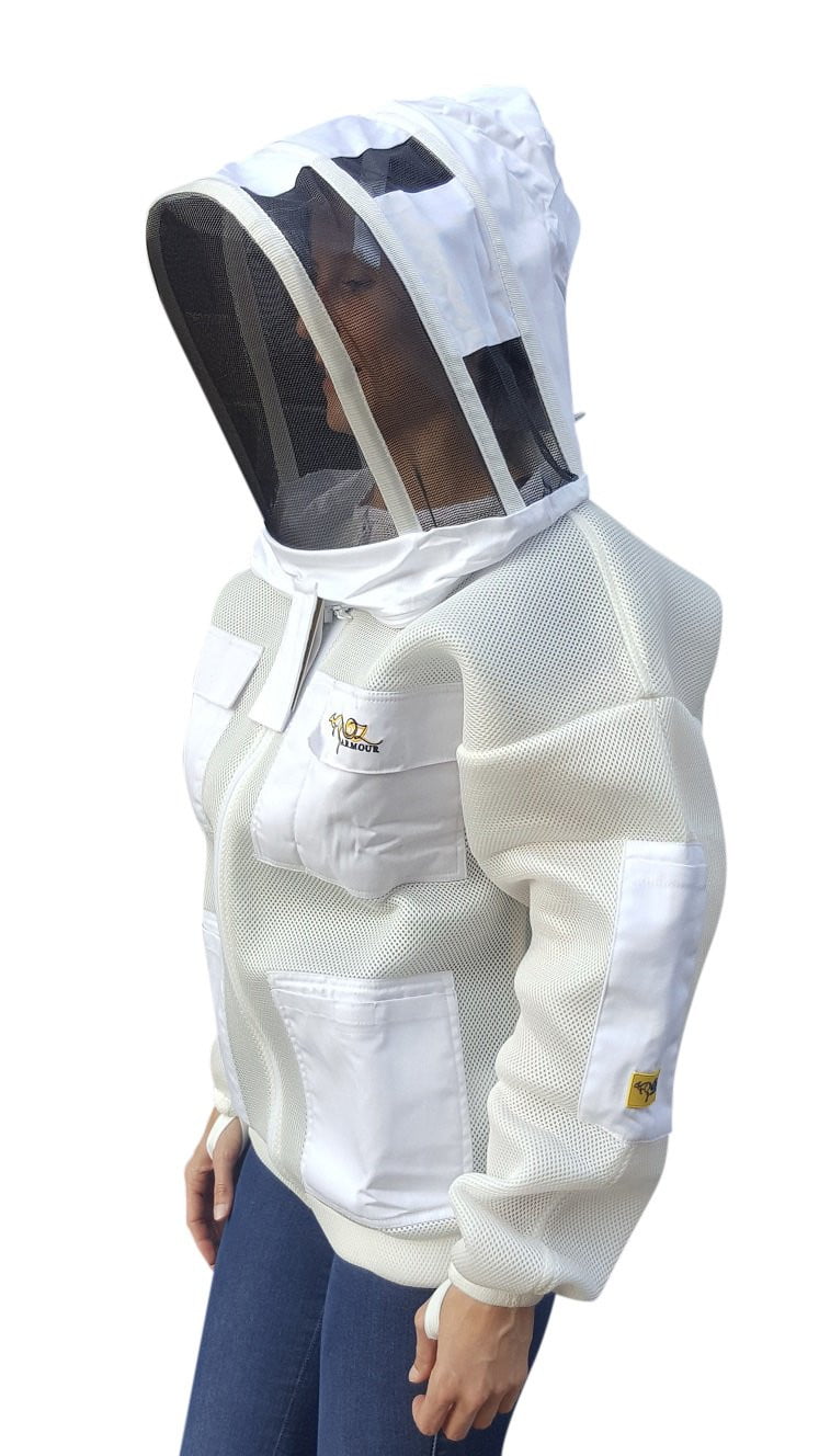 OZ ARMOUR Double Layer Mesh Ventilated Beekeeping Jacket With Fencing Veil - Premium Adult Suits and Jackets