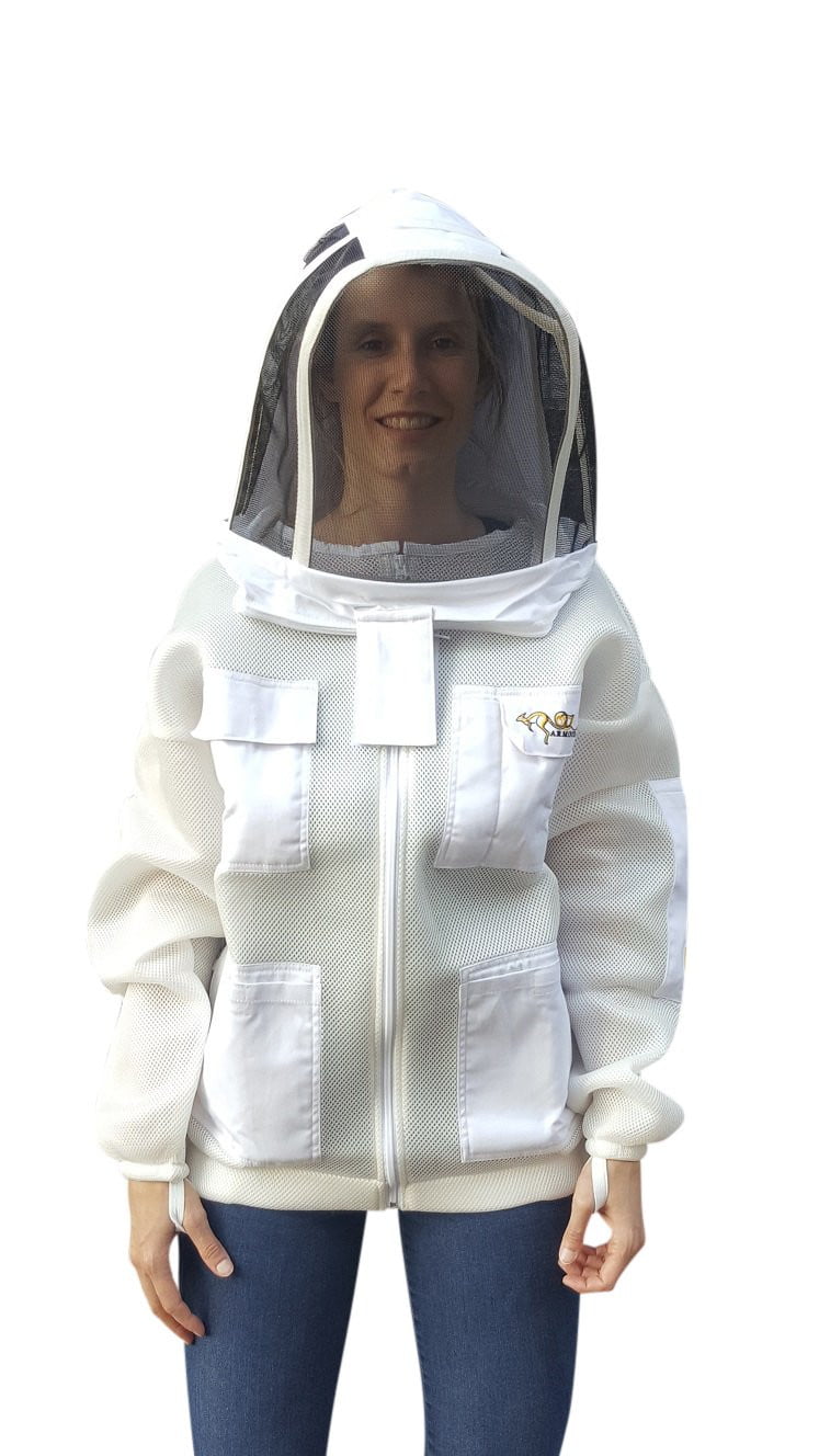 OZ ARMOUR Double Layer Mesh Ventilated Beekeeping Jacket With Fencing Veil - Premium Adult Suits and Jackets