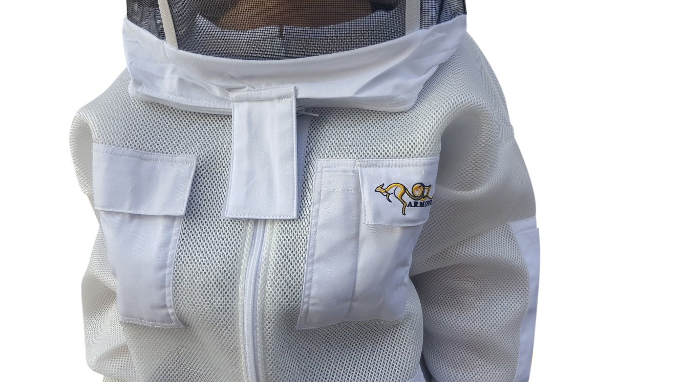OZ ARMOUR Double Layer Mesh Ventilated Beekeeping Jacket With Fencing Veil - Premium Adult Suits and Jackets