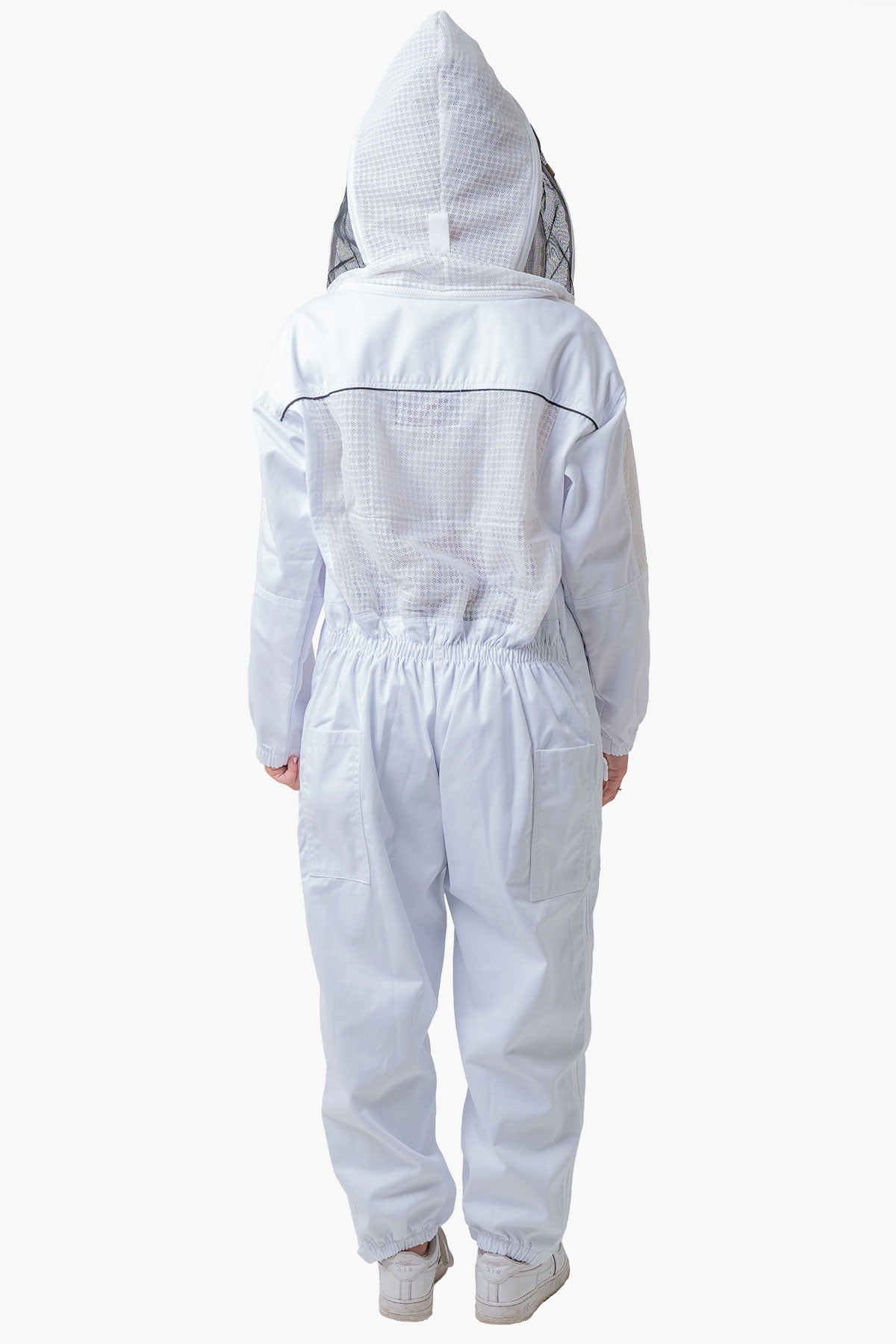 Poly-Cotton Semi-Ventilated Beekeeping Suit with Fencing Veil  Back Side