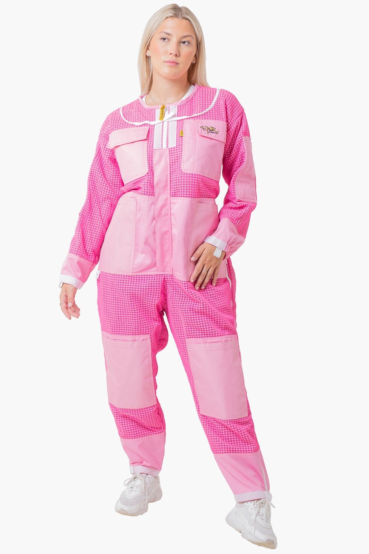 PINK OZ ARMOUR 3 Layer Mesh Ventilated Beekeeping Suit With Fencing Veil - Premium Adult Suits and Jackets
