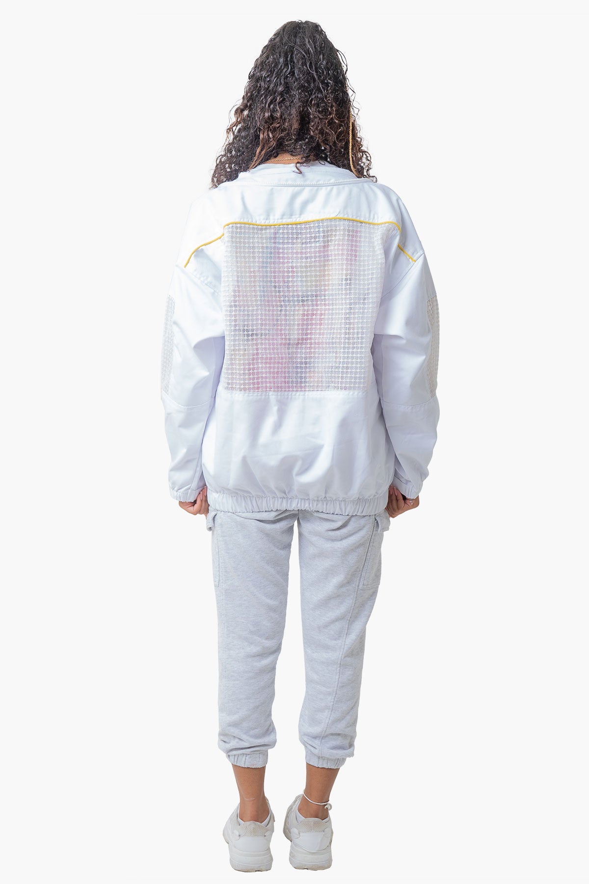 Poly Cotton Semi Ventilated Beekeeping Jacket With Fencing Veil & Round Hat Veil - Premium Jackets