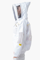 Poly Cotton Semi Ventilated Beekeeping Jacket With Fencing Veil & Round Hat Veil - Premium Jackets