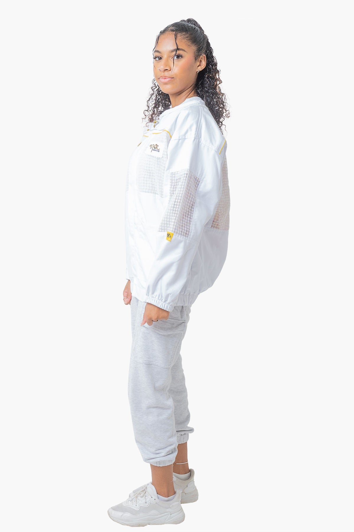 Poly Cotton Semi Ventilated Beekeeping Jacket With Fencing Veil & Round Hat Veil - Premium Jackets