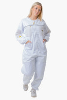 Poly Cotton Semi Ventilated Beekeeping Suit With Fencing Veil & Round Brim Hat - Premium Adult Suits