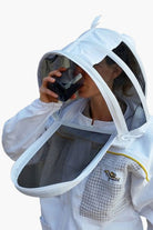Poly Cotton Semi Ventilated Beekeeping Suit With Fencing Veil & Round Brim Hat - Premium Adult Suits