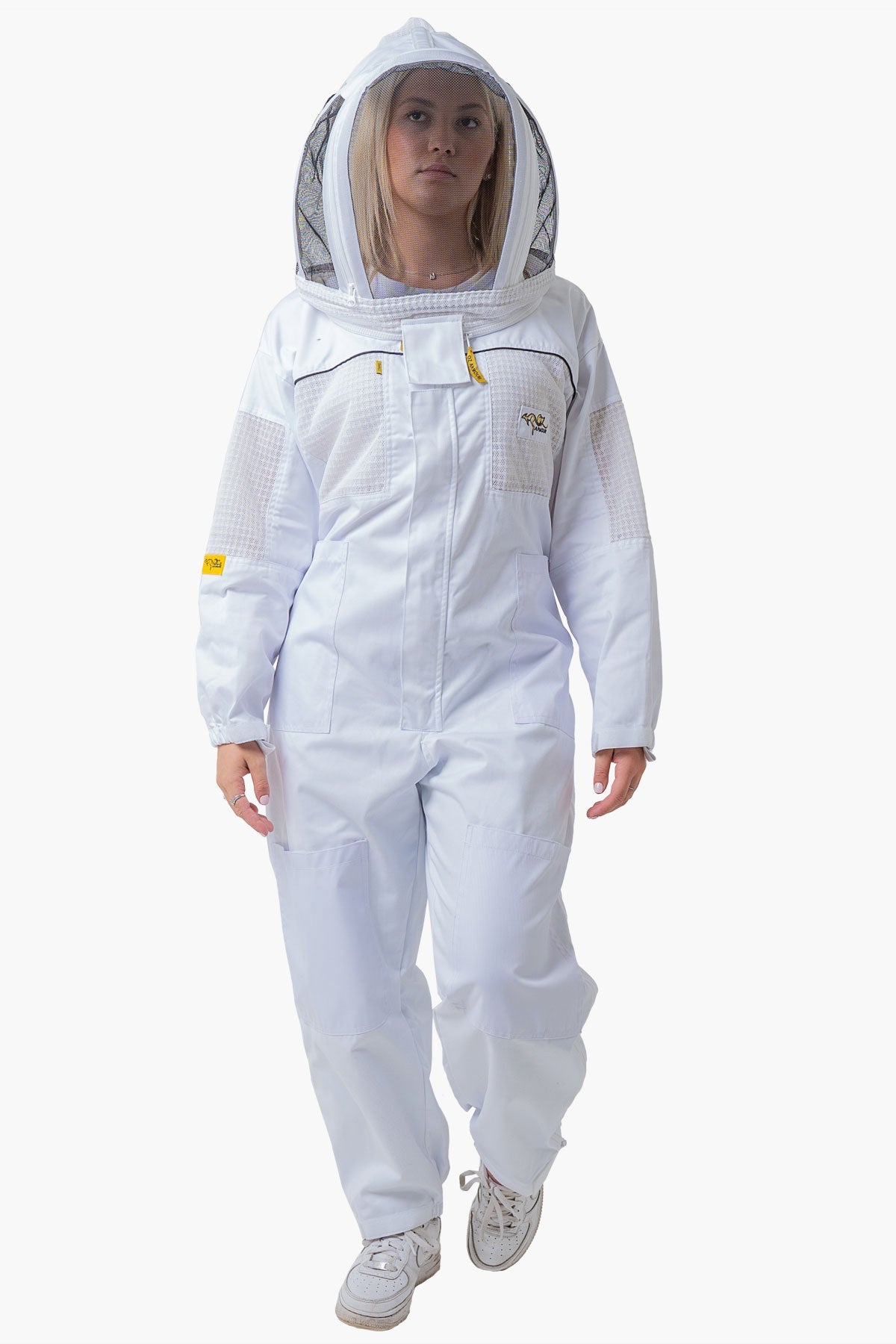 Poly Cotton Semi Ventilated Beekeeping Suit With Fencing Viel & Round Brim Hat - Premium Adult Suits