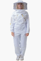 Poly Cotton Semi Ventilated Beekeeping Suit With Fencing Viel & Round Brim Hat - Premium Adult Suits