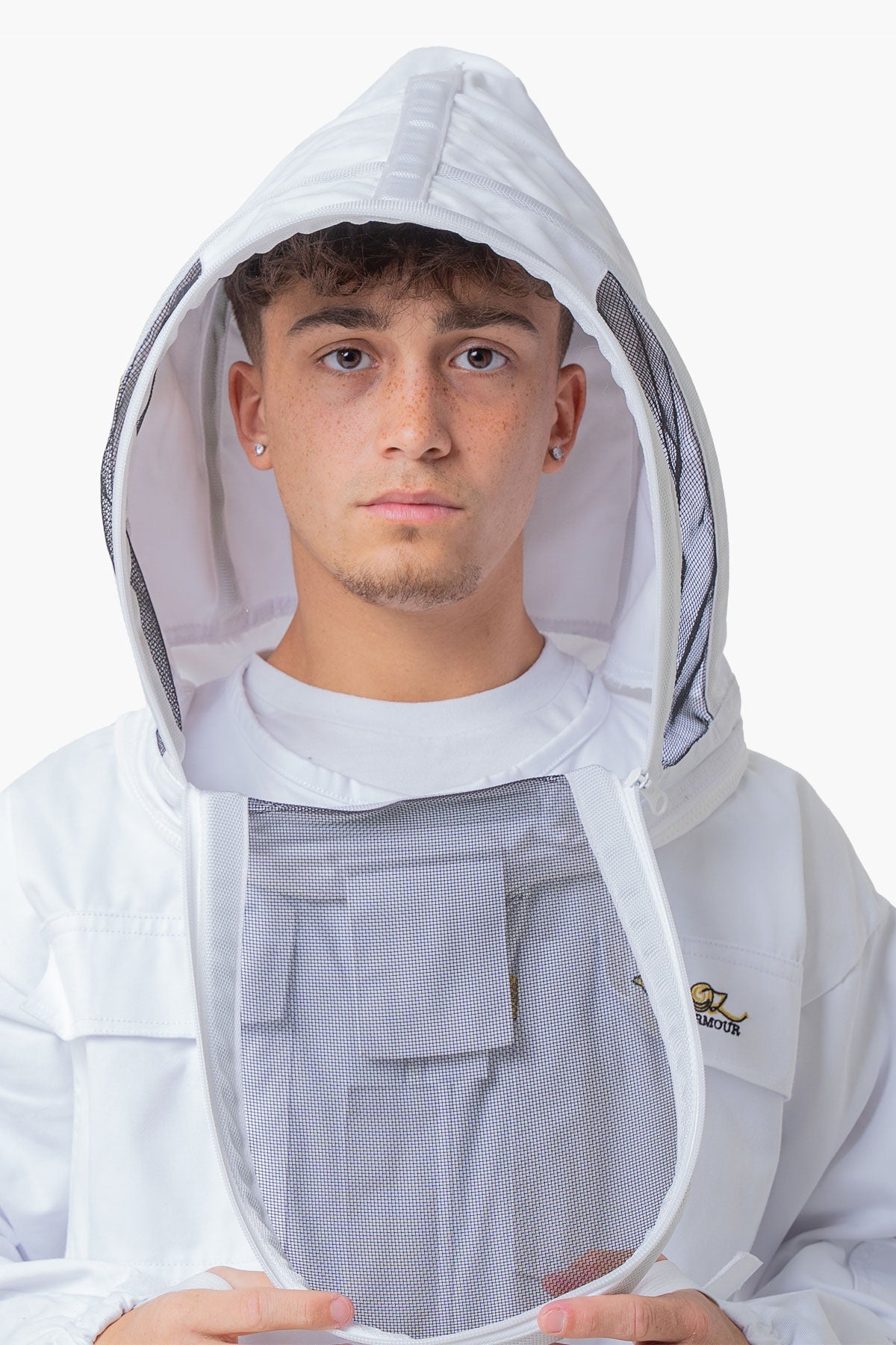 Pre Shrunk Poly Cotton Beekeeping Suit With Fencing Veil & Round Hat Veil - Premium Adult Suits
