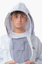 Pre Shrunk Poly Cotton Beekeeping Suit With Fencing Veil & Round Hat Veil - Premium Adult Suits