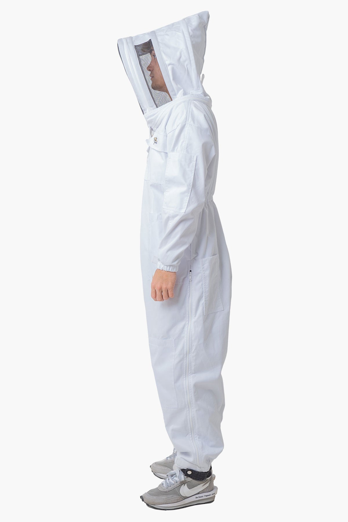 Pre Shrunk Poly Cotton Beekeeping Suit With Fencing Veil & Round Hat Veil - Premium Adult Suits