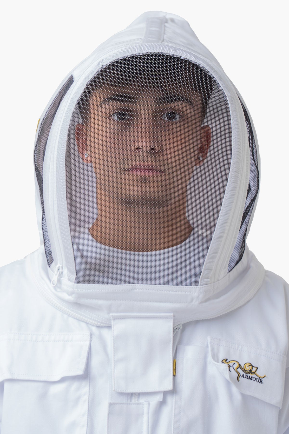 Pre Shrunk Poly Cotton Beekeeping Suit With Fencing Veil & Round Hat Veil - Premium Adult Suits