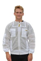 SALE OZ ARMOUR 3 Layer Mesh Ventilated Beekeeping Jacket With Fencing Veil or Round Hat - Premium Adult Suits and Jackets