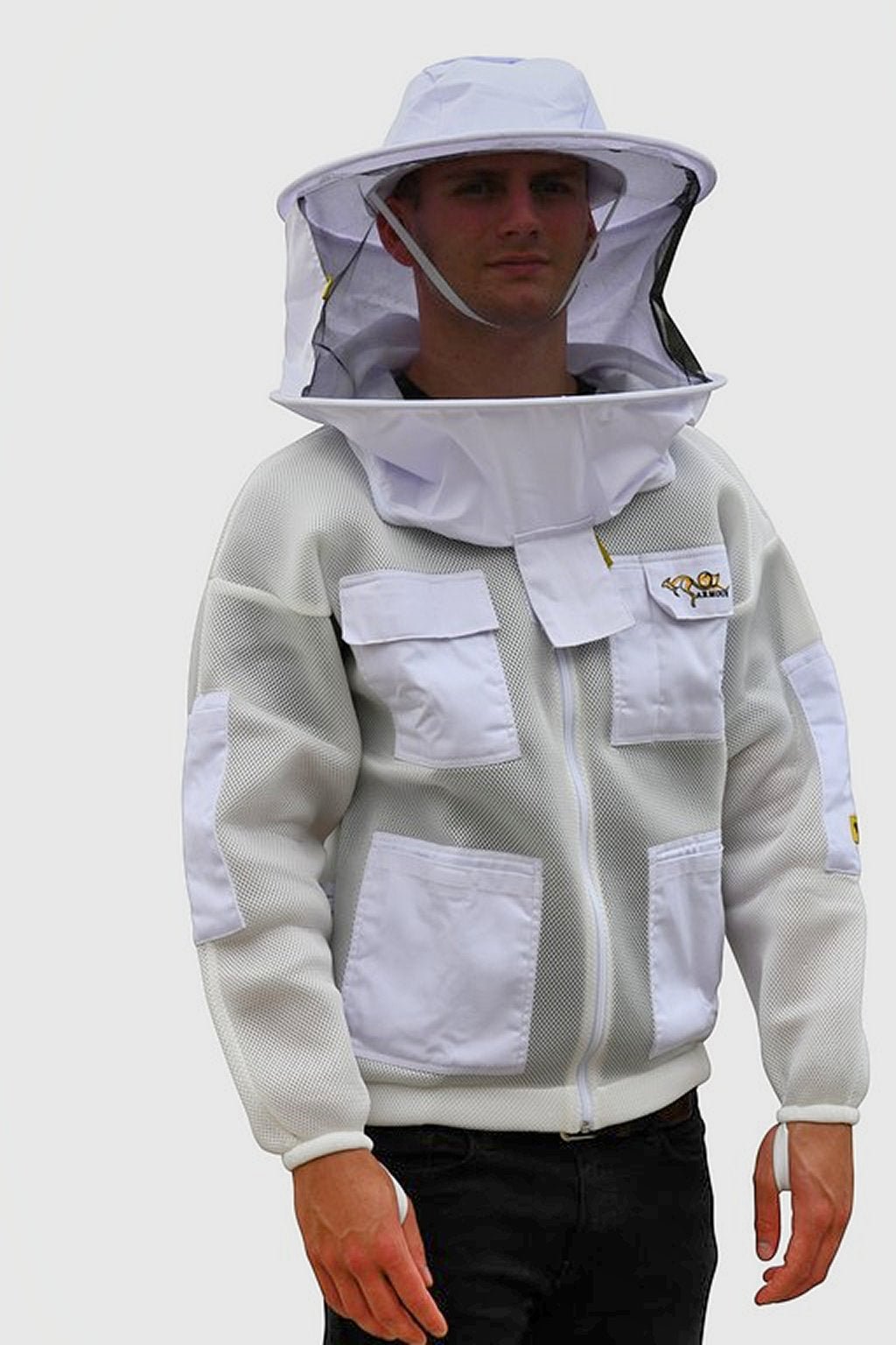 SALE OZ ARMOUR Double Layer Mesh Ventilated Beekeeping Jacket With Round Hat Veil - Premium Adult Suits and Jackets
