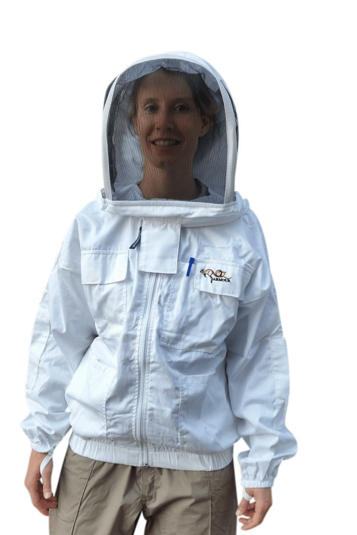SALE OZ ARMOUR Poly Cotton Beekeeping Jacket With Fencing Veil - Premium Adult Suits and Jackets
